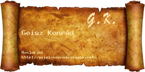 Geisz Konrád névjegykártya